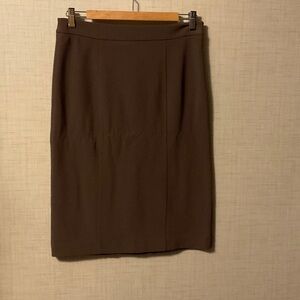 Boston Proper Classic Brown Pencil Skirt